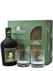 Rum Ron Diplomatico Exclusive Reserva 12YO 0,7l 40% se skleničkami + Dárkové Balení (id:138640)
