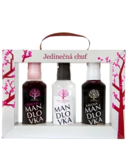 Set Mandlovka 0,2l 38% a Višňová Mandlovka 0,2l 33% a Kávová Mandlovka 0,2l 25% Hustopečská mandlárna lihovina+ Dárkové balení (id:10355)