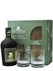 Rum Ron Diplomatico Exclusive Reserva 12YO 0,7l 40% se skleničkami + Dárkové Balení (id:138640)