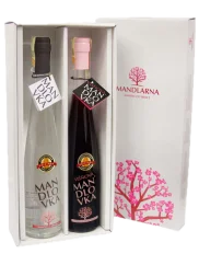 Set Mandlovka 0,5l 38% a Višňová Mandlovka 0,5l 33% Hustopečská mandlárna lihovina + Dárkové balení